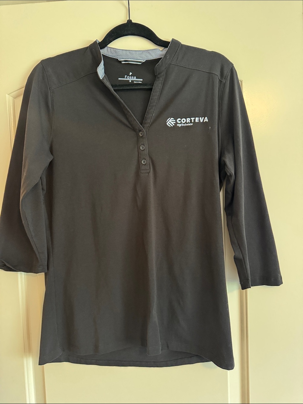 Corteva Ladies Fossa Montauck Henley Black - size M